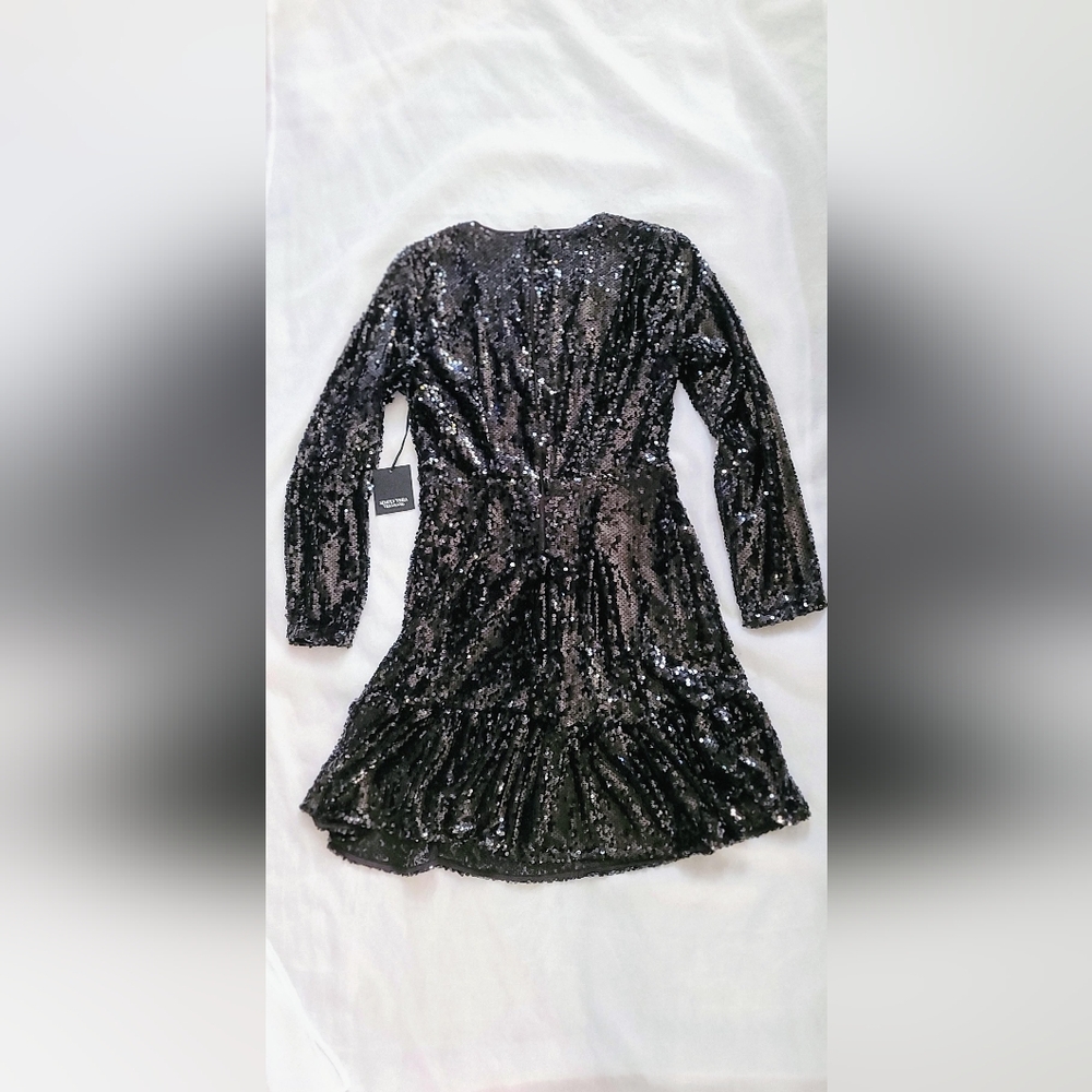 NWT! Fall Glam Sequin Barbiecore LBD Women's Party Dance Formal Minidress Small - Picture 16 of 17